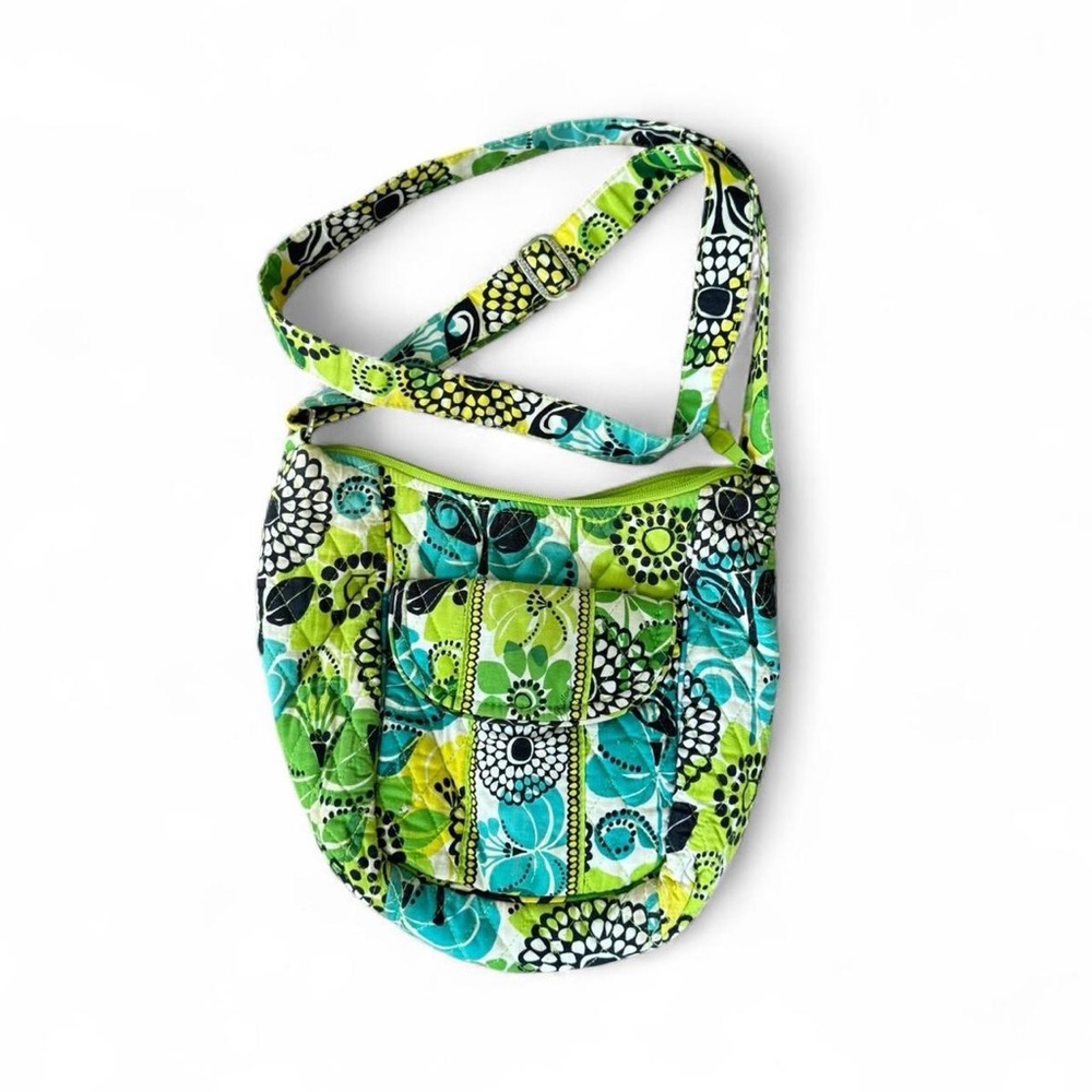 Vera Bradley Green and Blue Floral Crossbody Bag